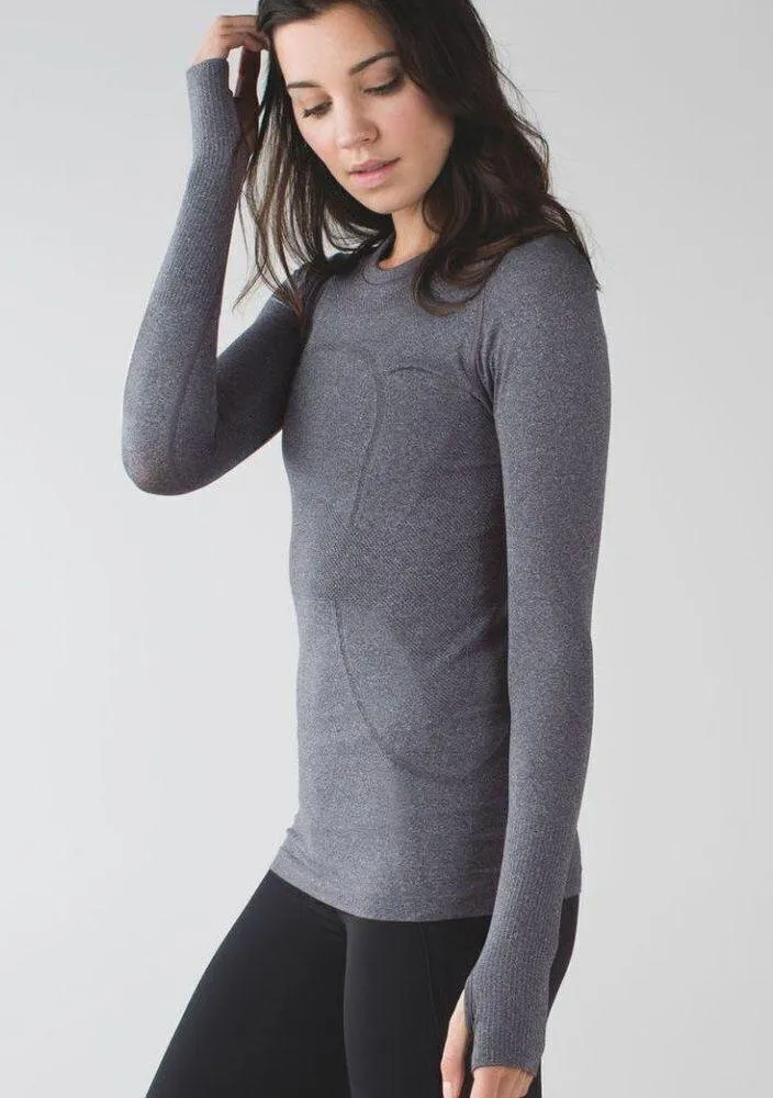 Lululemon  Swiftly Tech Long Sleeve Crew Heathered Black - Image 2