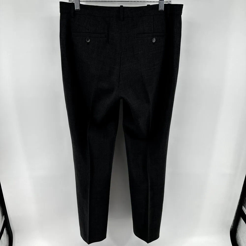 Theory Max 2 Stretch Italian Wool Trouser Pants High Waisted Straight Gray 10 - Image 6