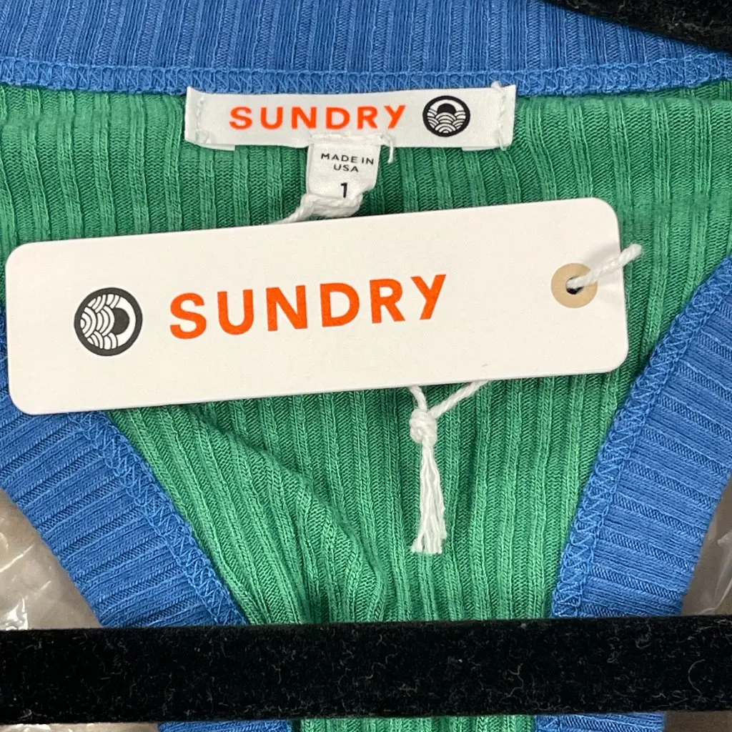 Sundry Color-Block Ruched Dress, Clover/Royal - Size Small - NWT - Image 5