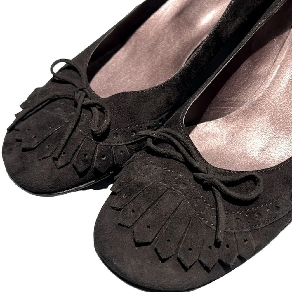 Massimo Baldi Suede Block Heels Black Size 10B. B56 - Image 2