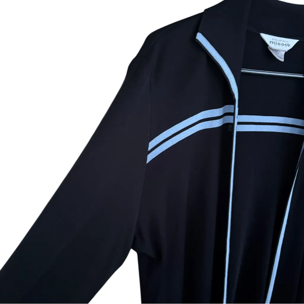 EUC Misook Open Front Sweater Black Sky Blue Size XL - Image 7