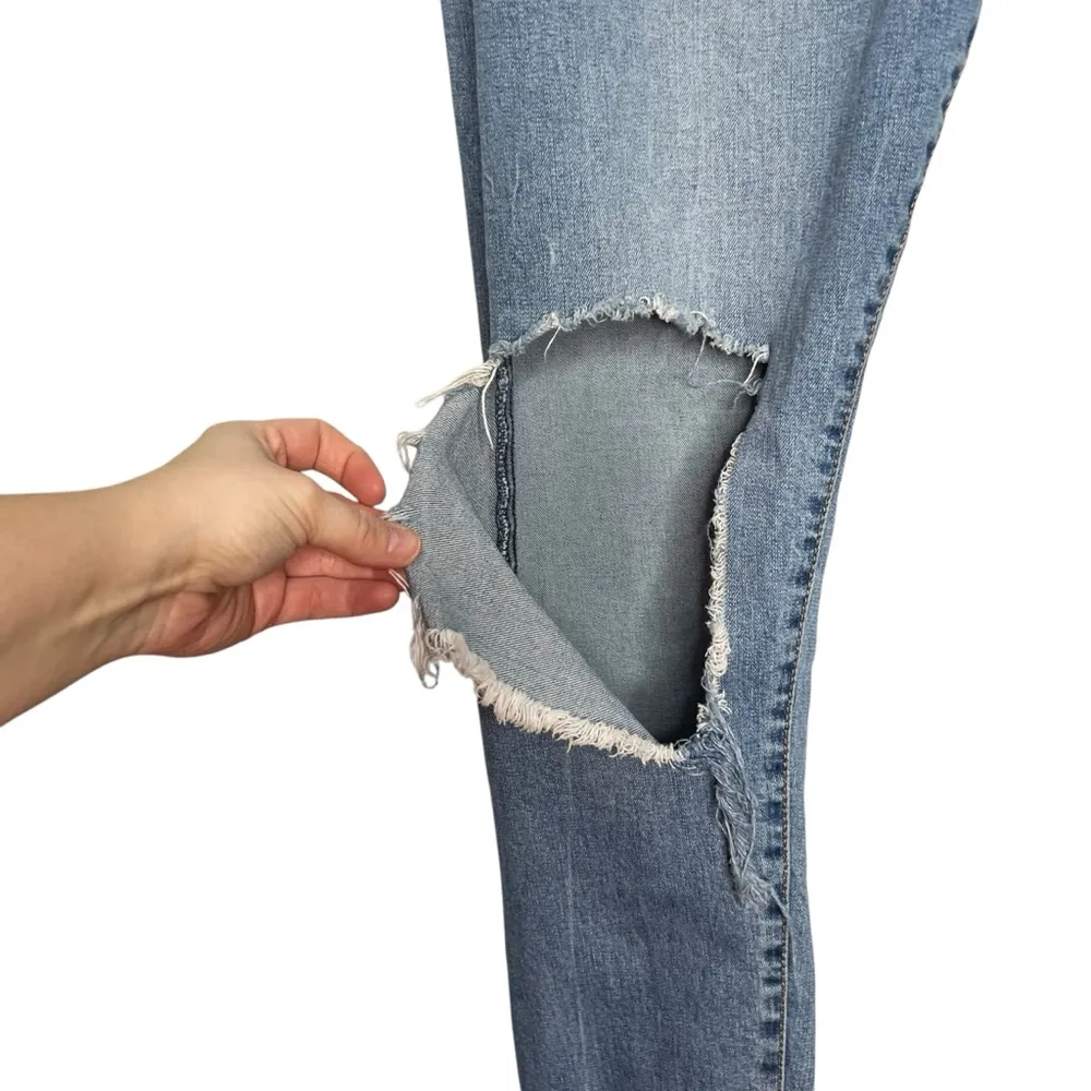 Vintage American Vintage Taper Destroyed Button Fly Jeans Blue Size 12 - Image 3