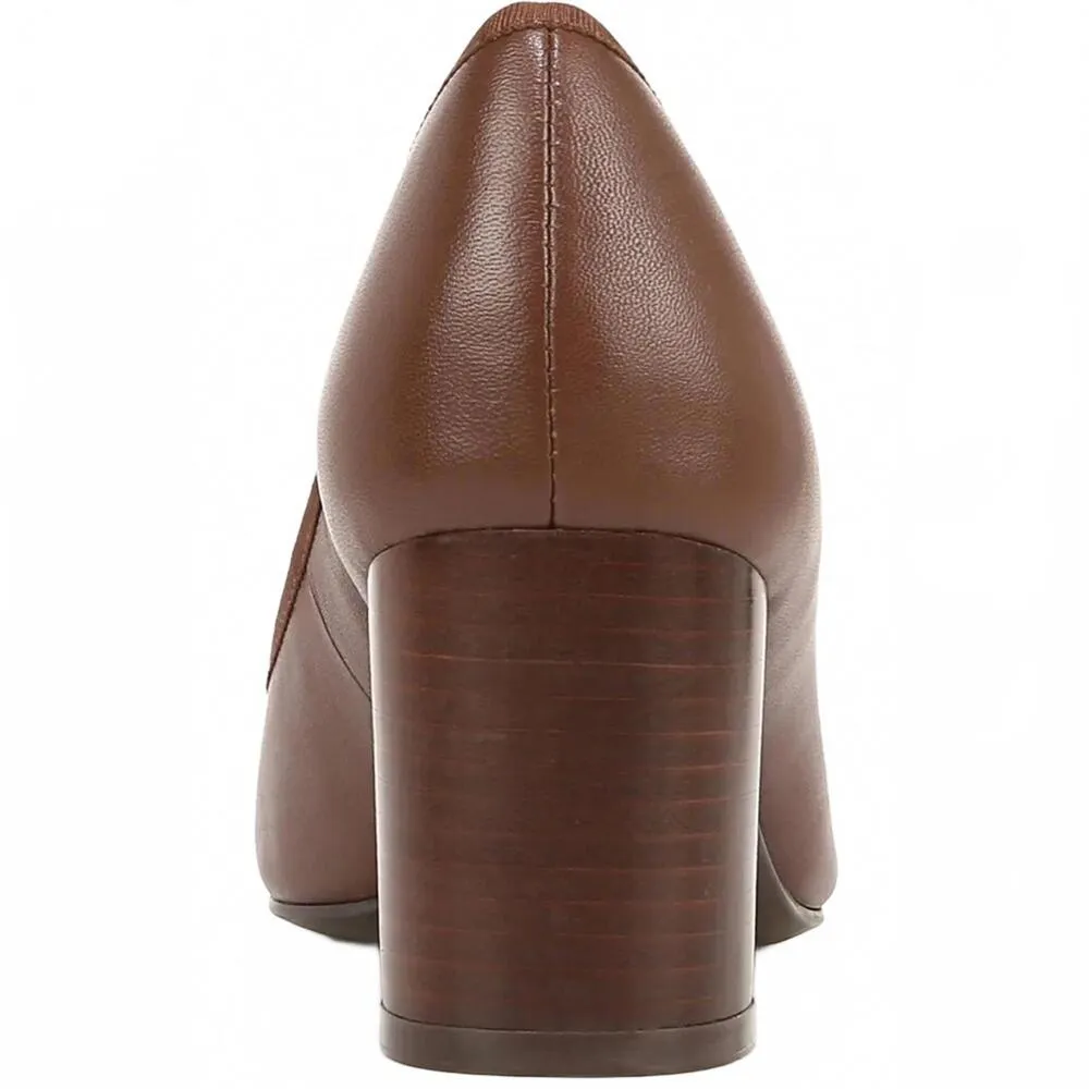 Naturalizer Sienna Blow Block Heel Leather Pump CAPPUCCINO BROWN Size 6.5/36.5EU - Image 4