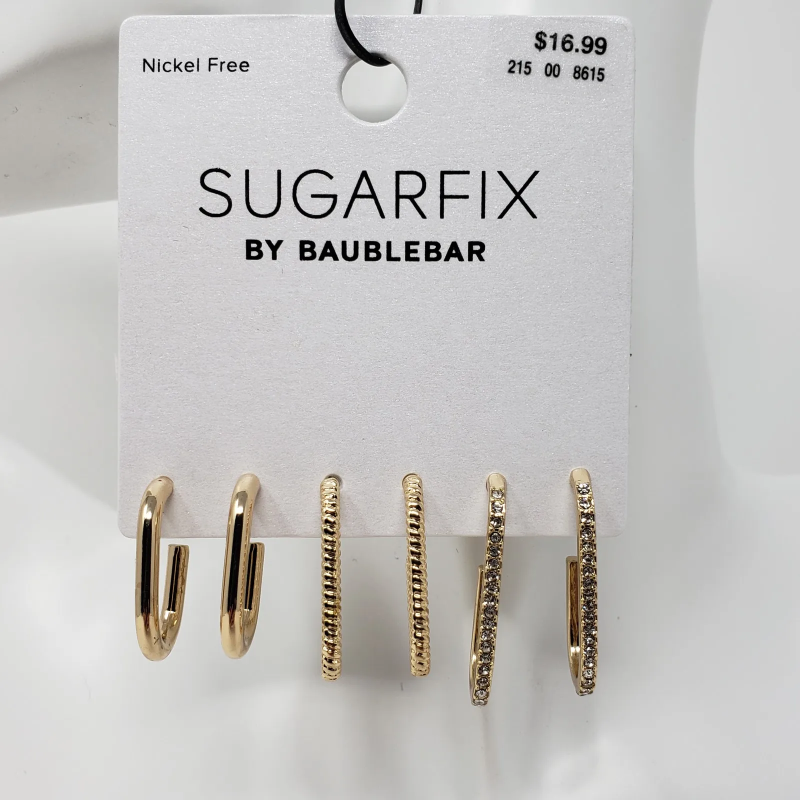 NWT Sugarfix by Baublebar Lot of 6 Gold-Tone Earrings Women's Hoop Cuff - Image 3