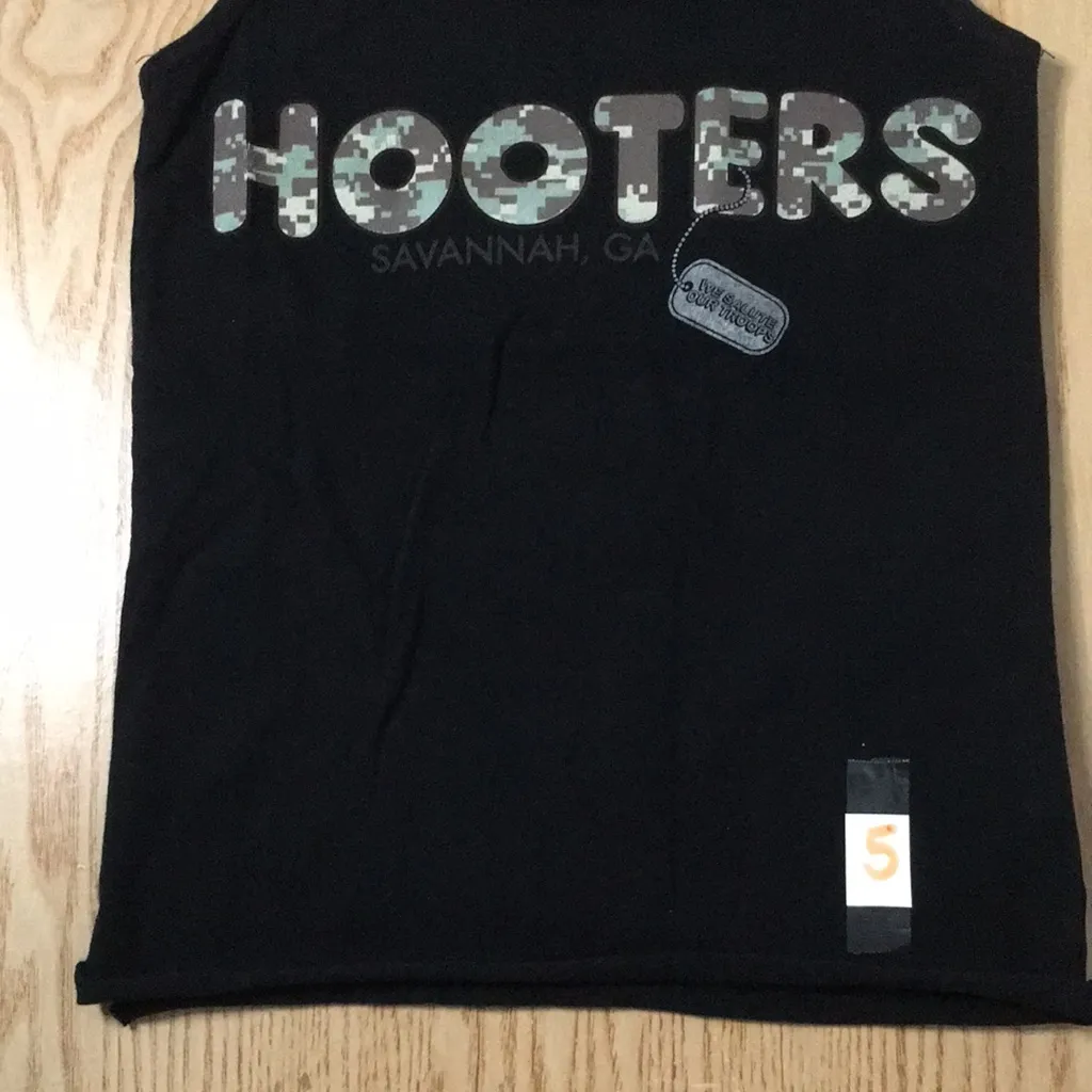 B87 #5 Hooters Girl Rare Military Camo Uniform Tank Savannah Georgia Blk Size Xs - Image 2