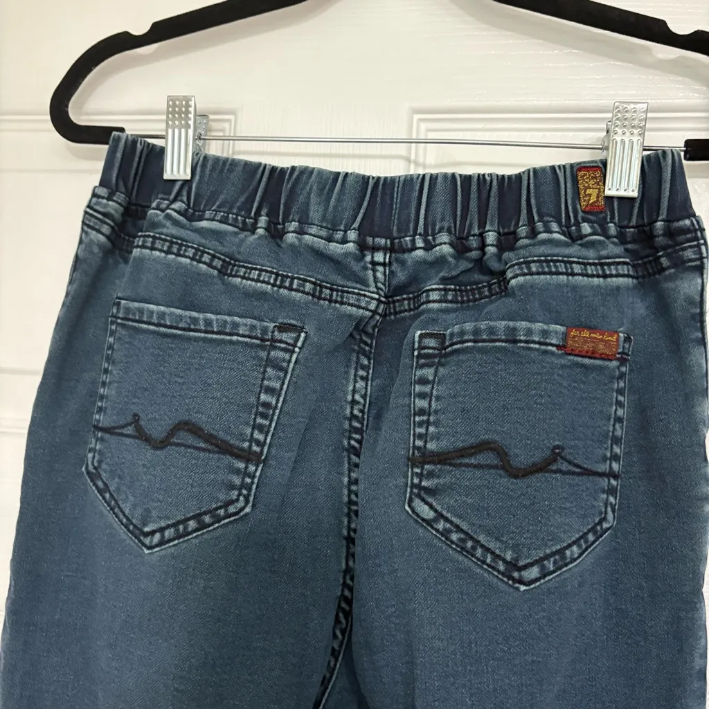 7 For All Mankind Drawstring Waist Knit‎ Jeans Size Medium - Image 6