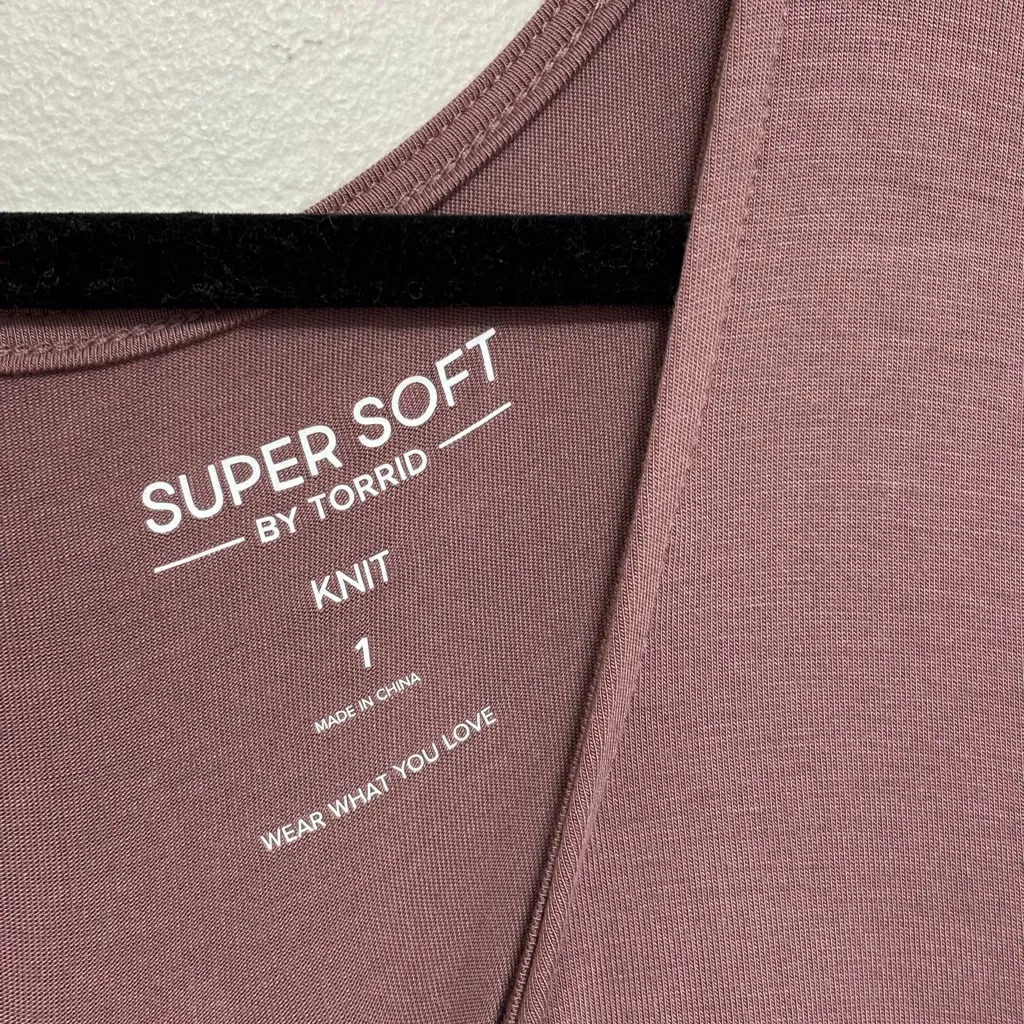 NWT Torrid Maxi Super Soft Scoop Neck Slit Dress in Rose Taupe - Size 1X - Image 5