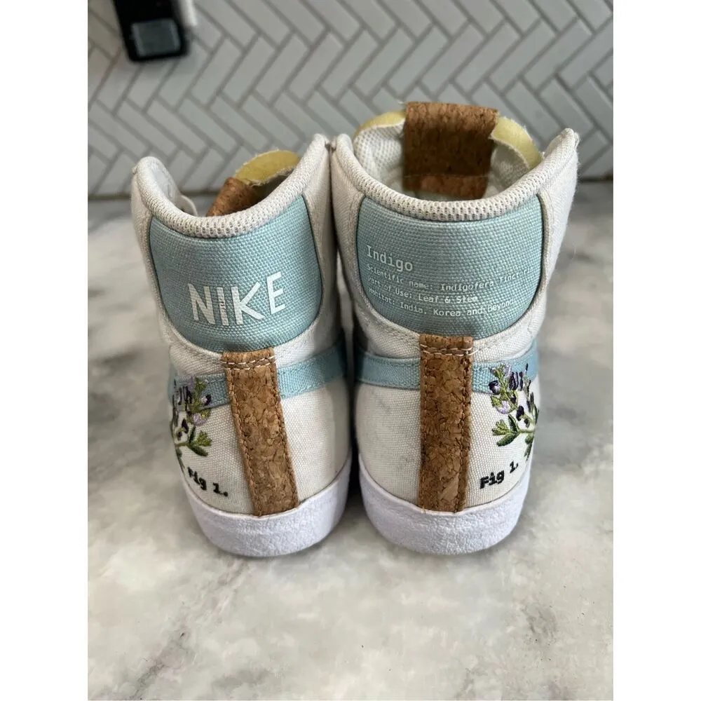 Womens Nike Blazer Mid 77 Indigo Canvas Athletic Shoes High Top Shoes Size 8 - Image 2