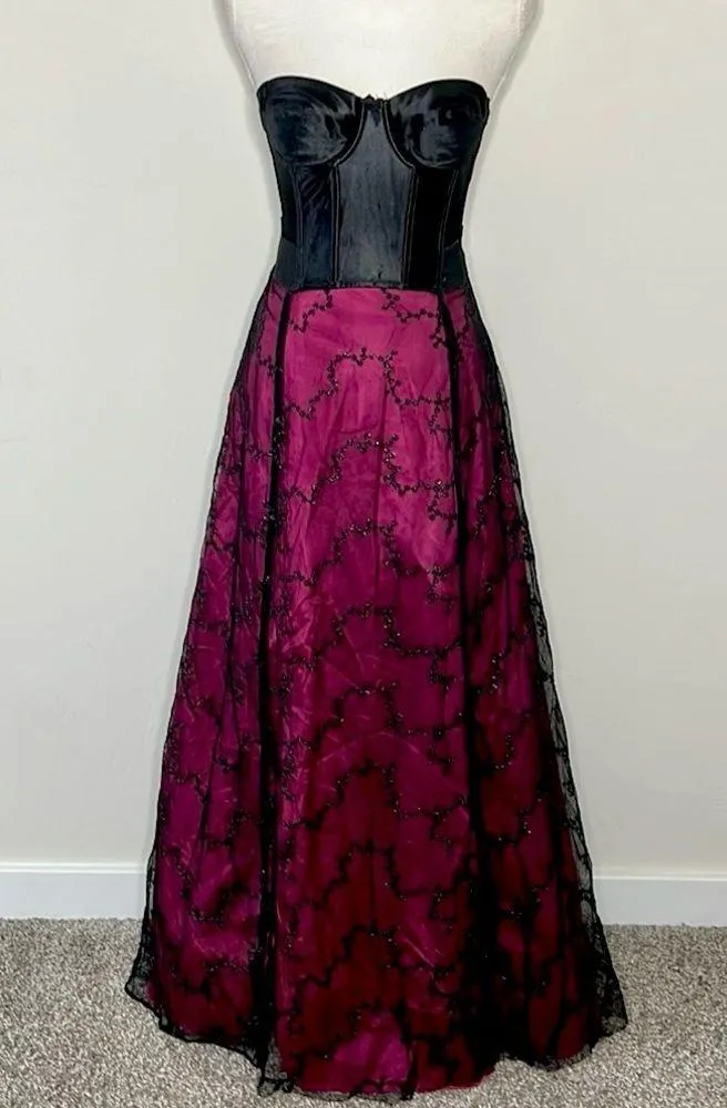 Vintage Formal Prom Maxi Skirt Black Size undefined - Image 3