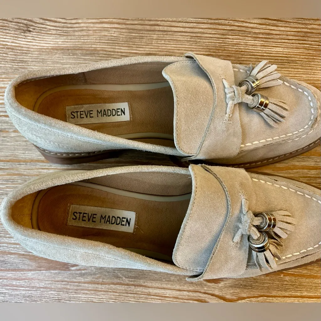 Steve Madden Annabeth Loafer Tan Suede Size 8 - Image 7