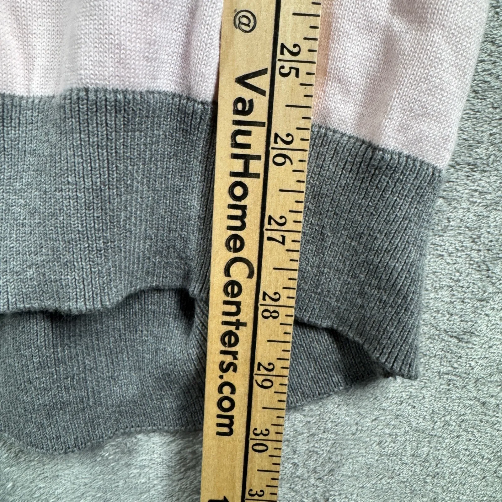 Old Navy Sweater Vest Womens L Gray Pink Stripe Knit Preppy‎ Y2K Layering Casual - Image 9