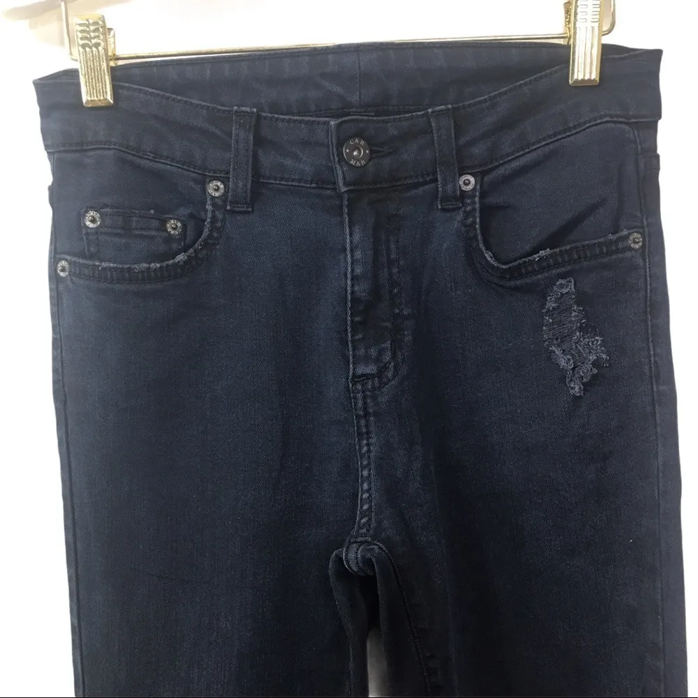 LF Carmar Distressed Destroyed Black Jeans 27 Raw - Image 4