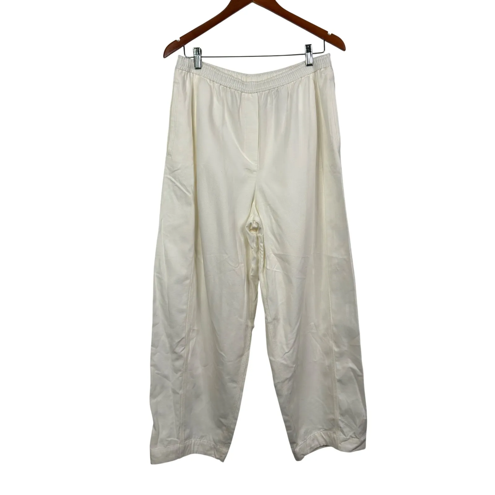 COS Barrel Leg Trousers Cream Elasticated Waist Pull On Pants Size 12 NWOT - Image 2
