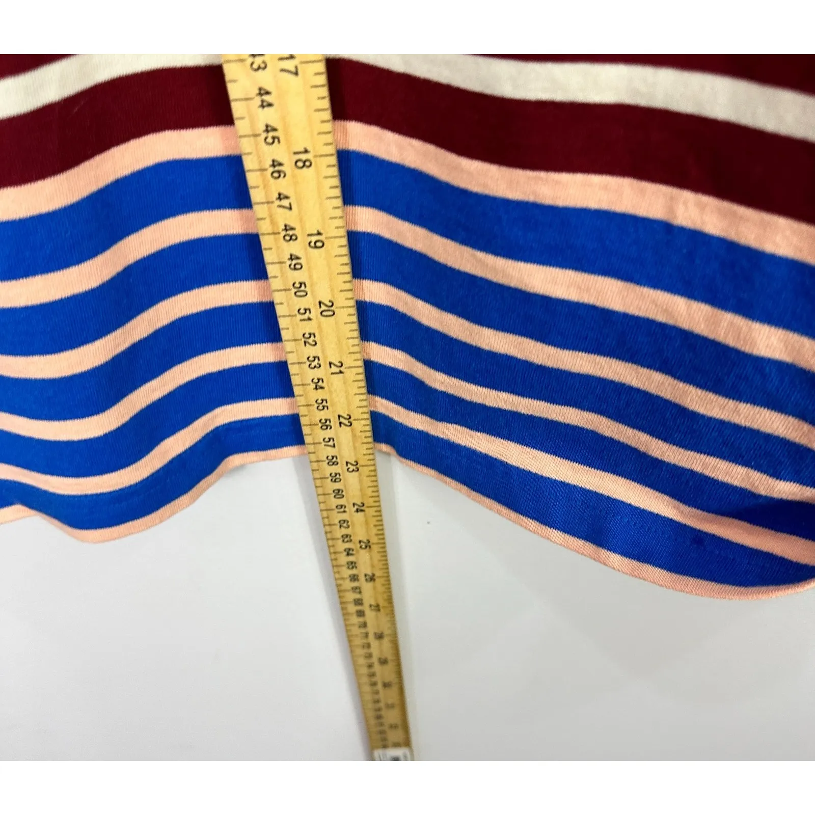 J.Crew Womens Small Red Multicolor Striped 100% Cotton Long Sleeve Top Preppy - Image 6