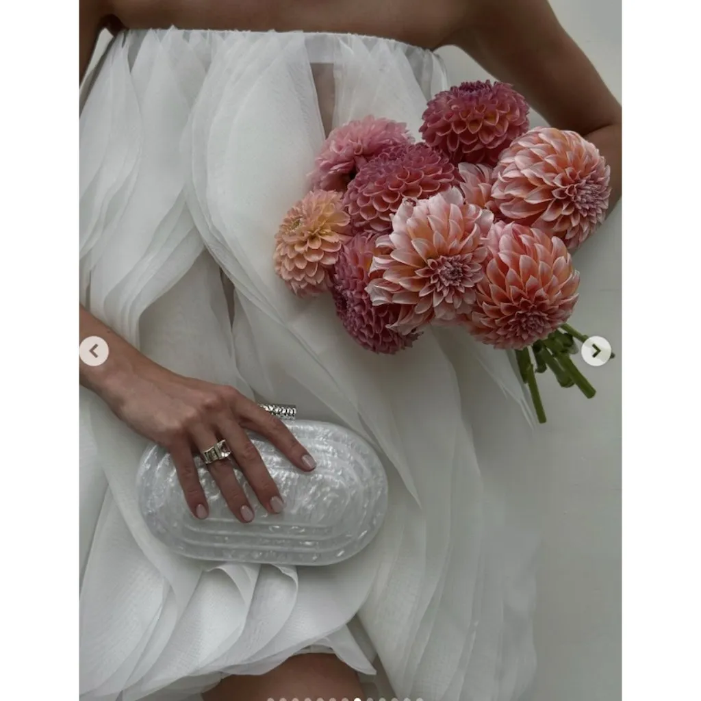 ACLER Otley Strapless Organza Mini Dress in White Size US 6 - Image 4