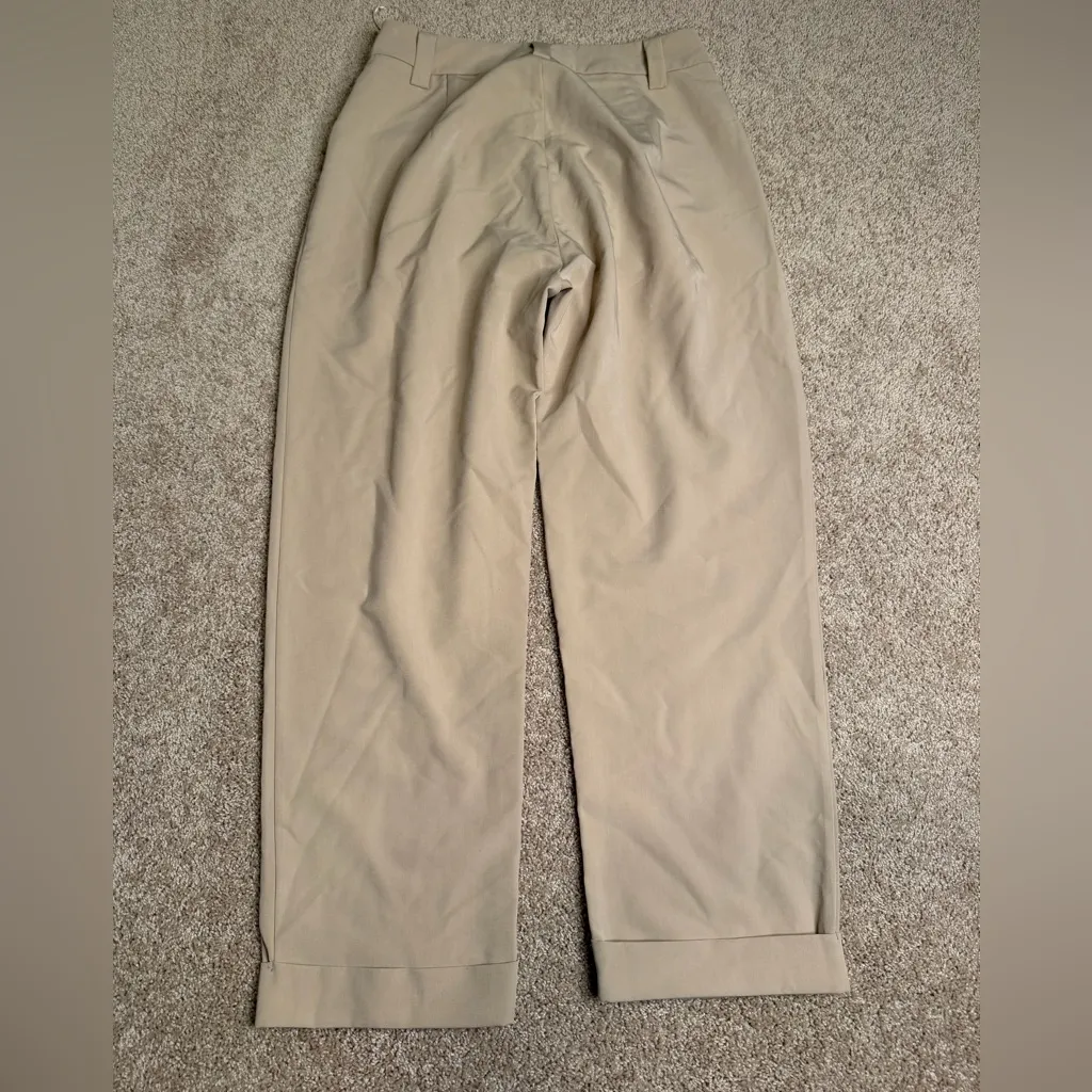Petal & Pup Lexie Beige High Waist Ankle Straight Leg Cuffed Hem Pants Size 6 - Image 6