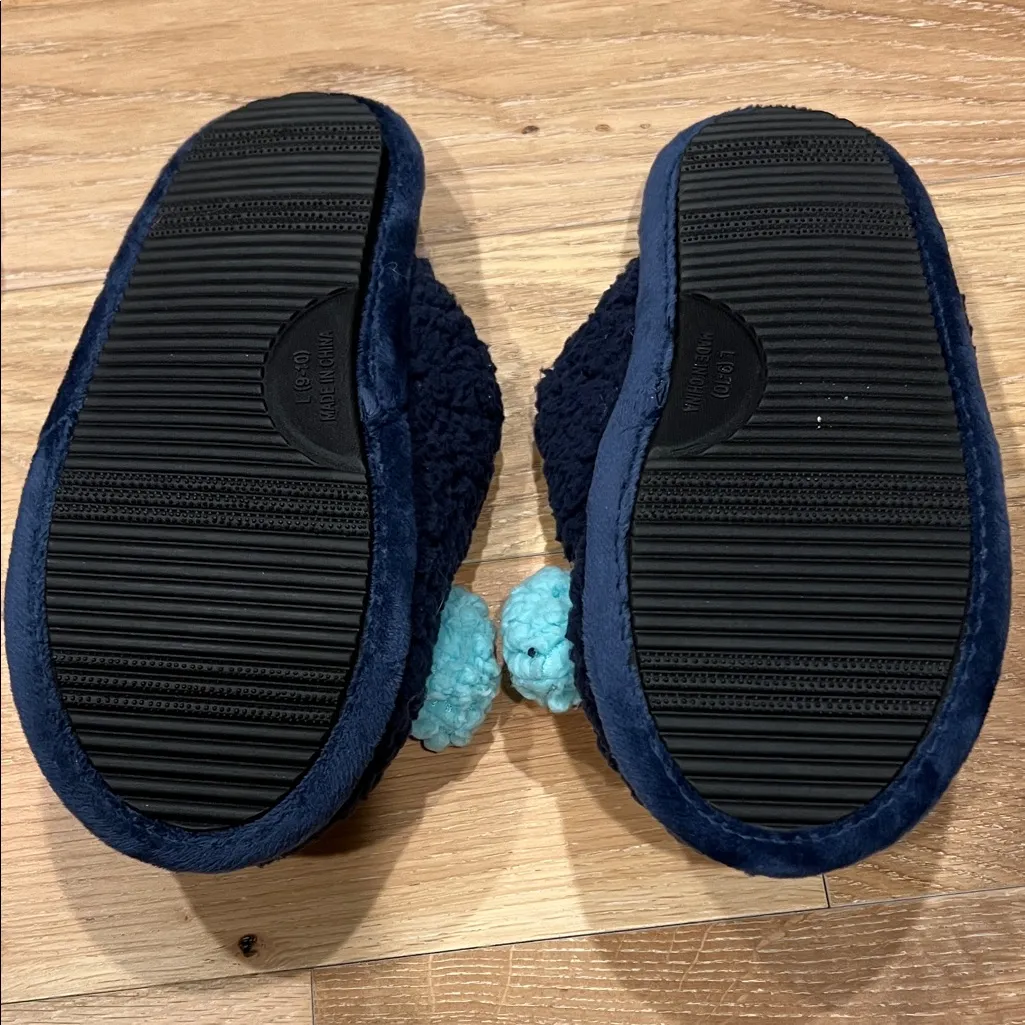 Cozy Penguin Slippers‎ with Blue Earmuffs Black Size undefined - Image 2