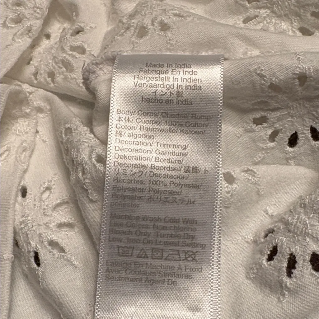 Madewell women’s Embroidered Wide-Sleeve Boxy Tee eyelet white Size M NWT - Image 7