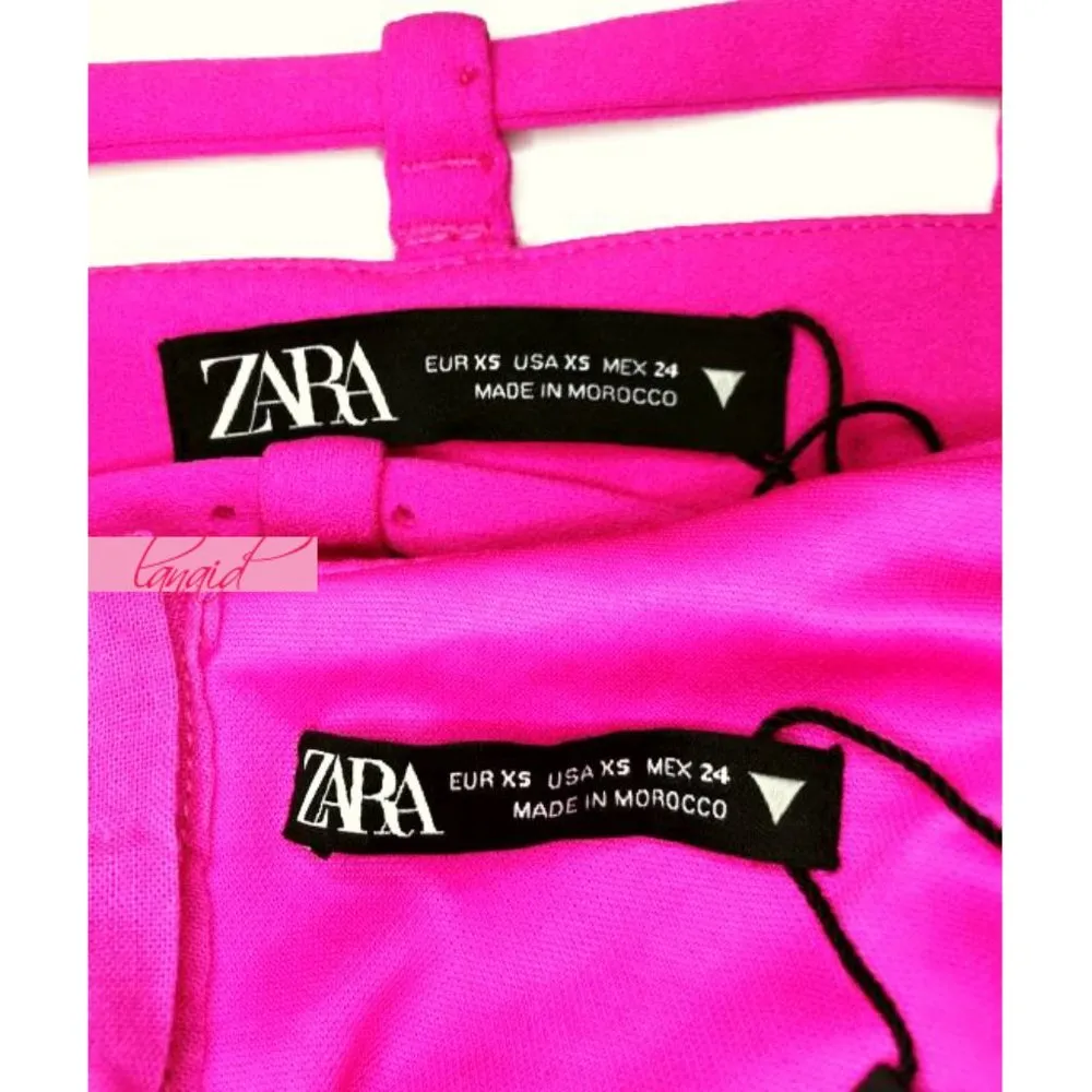 BUNDLE SET  Crop Balloon Top Midi Skirt With Belt Fuchsia Hot Barbie Pink XS - Image 14