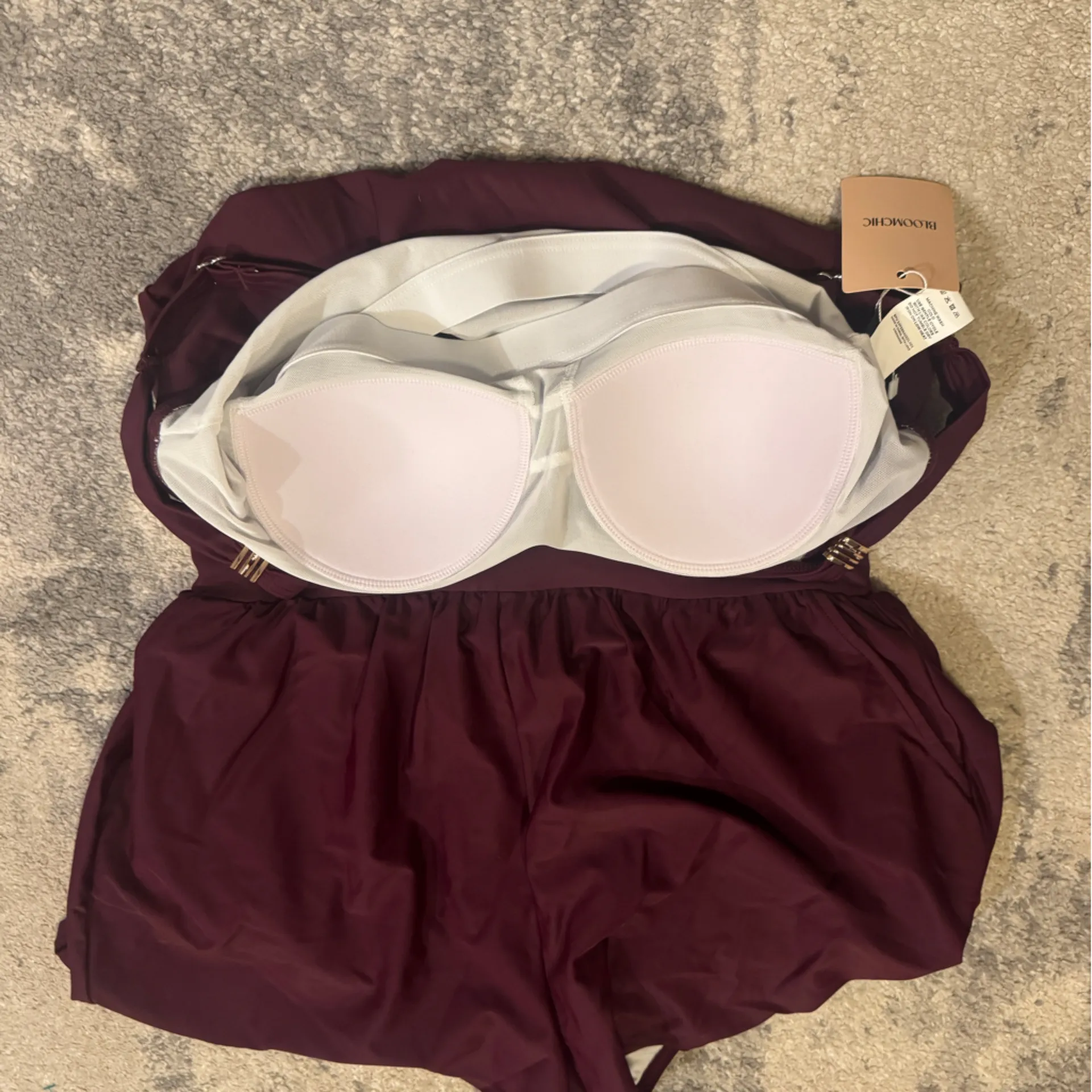 NWT BloomChic One Piece Swim Suit Purple Size 12 - Image 8