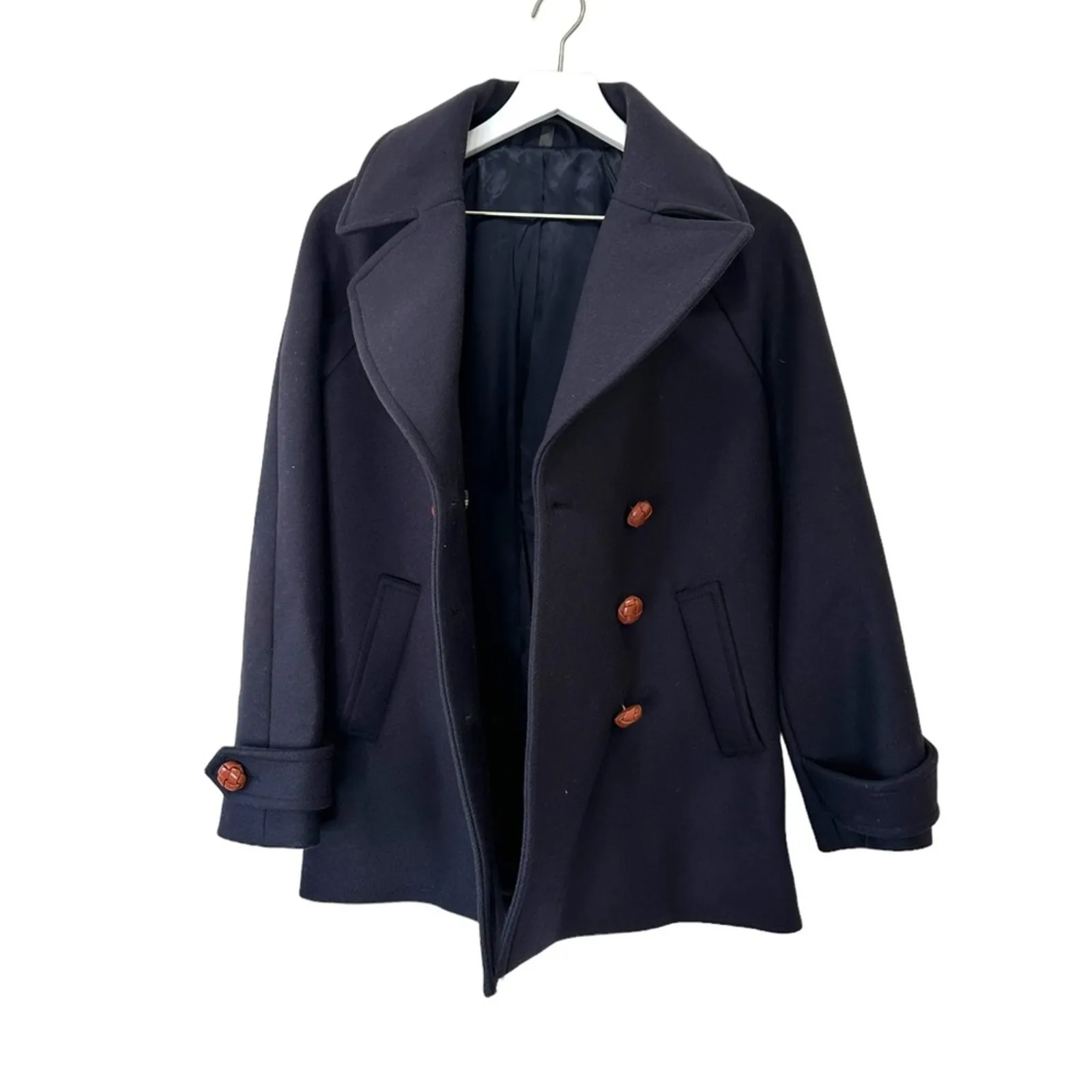 & Other Stories Paris Atelier Wool Peacoat Women’s Size 6 Navy - Image 11