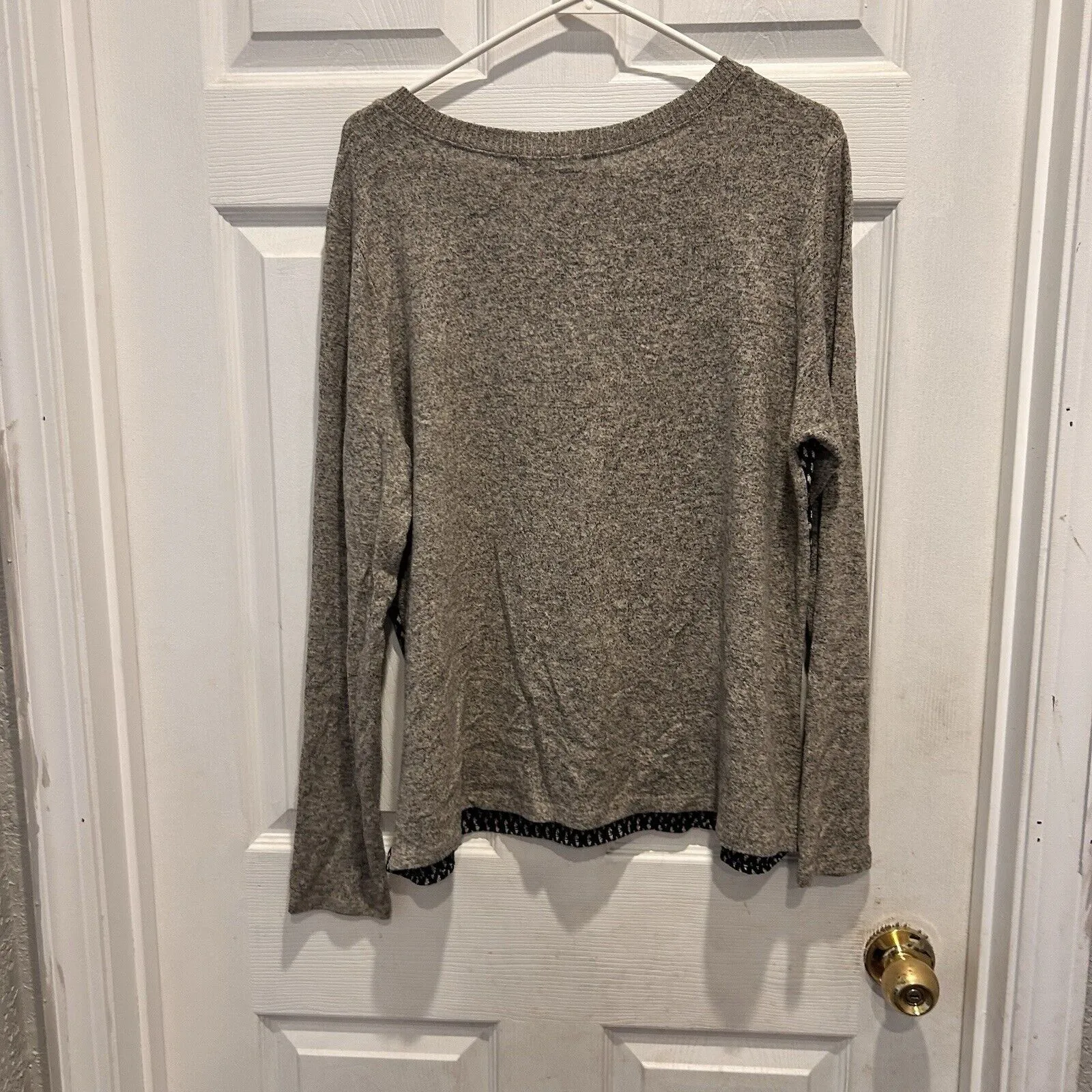 Le lis  Top Womens Medium Long‎ Sleeve Multicolor Diamond Pattern Mixed Fabric - Image 4