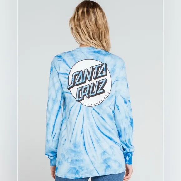 Santa Cruz Skateboards Blue Oversized Long Sleeve Tee - Image 2