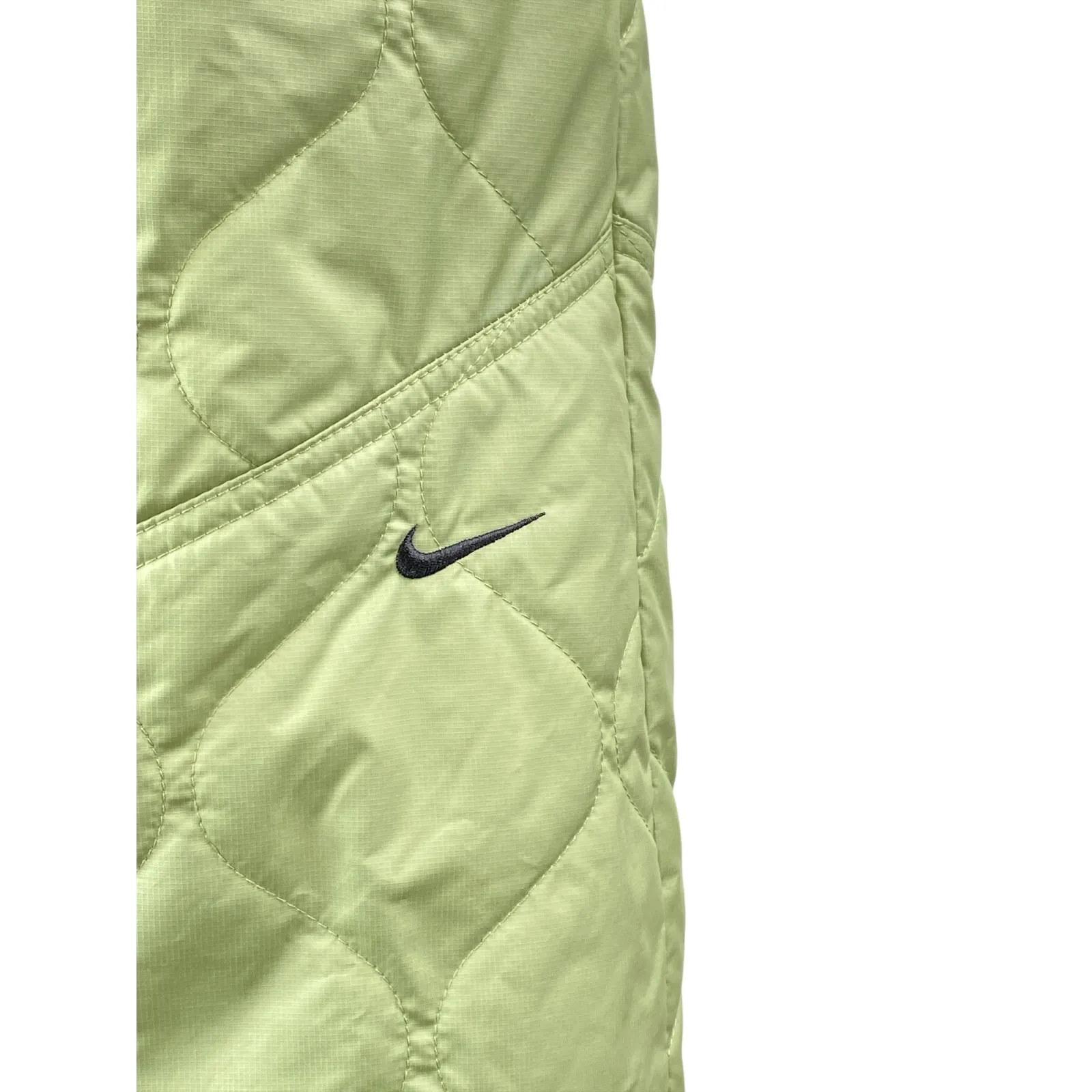 Nike Sportswear Essential Green Quilted Elastic Waist Wide Leg Track Pants Sz XS - Image 2