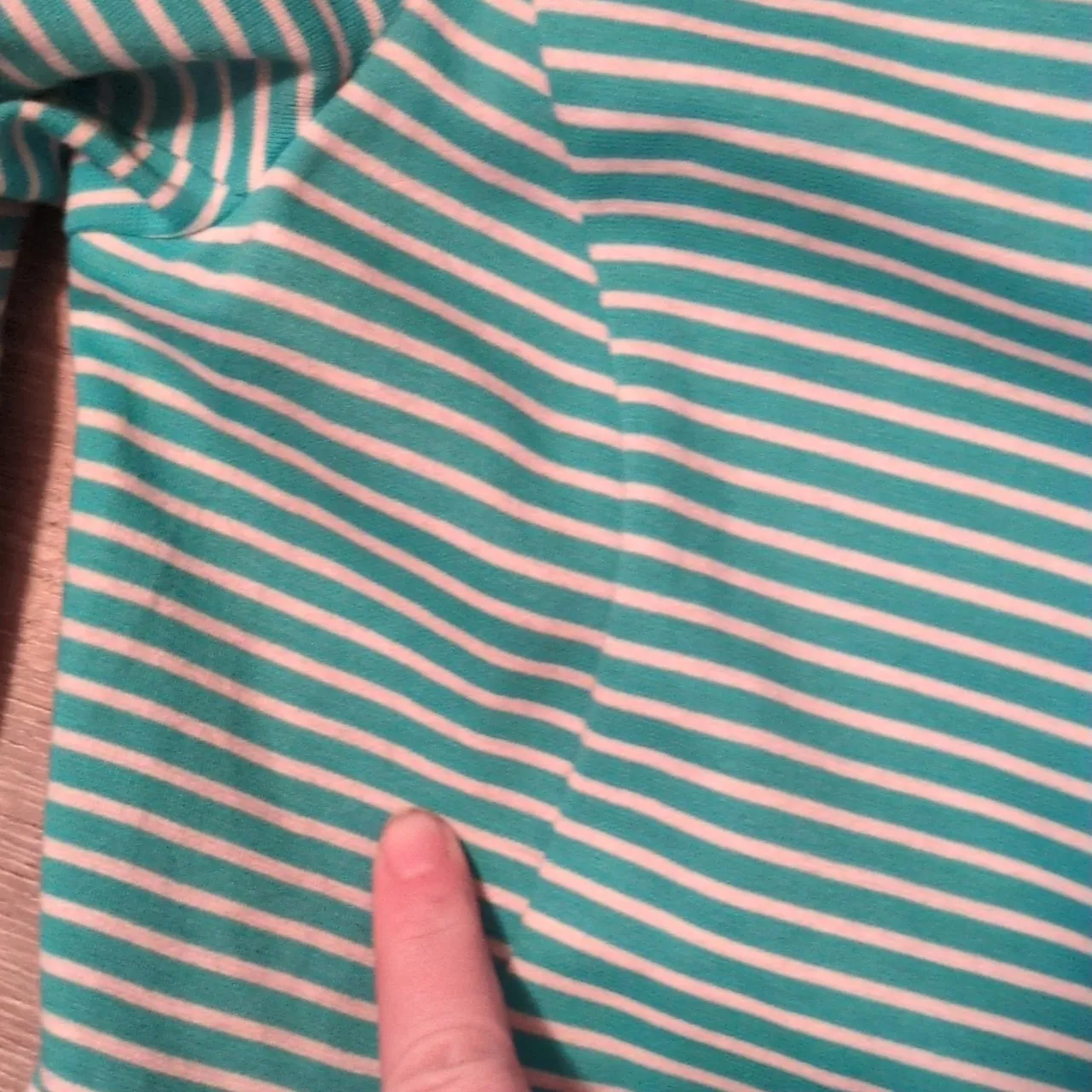 Talbots Aqua Blue And White Striped Blazer Size SP - Image 2