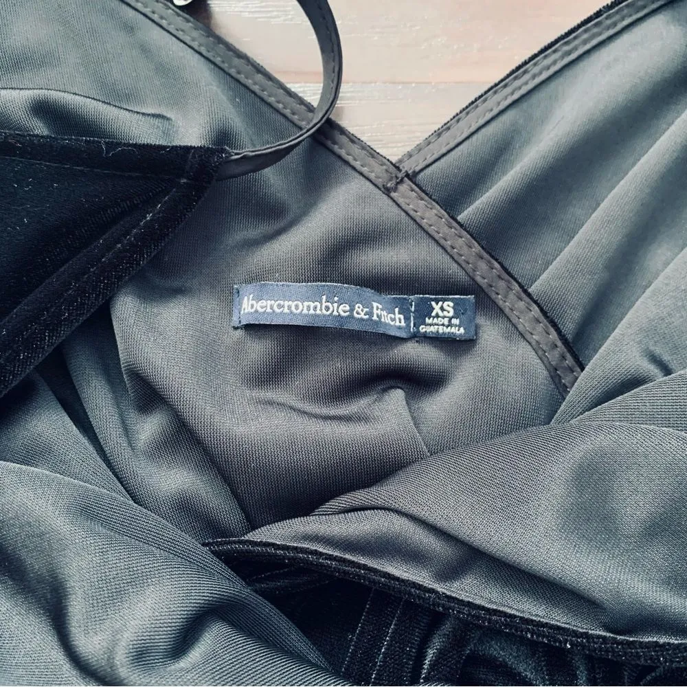 Abercrombie & Fitch LBD Velvet Strappy Wrap Mini Dress (Little Black Dress) | XS - Image 5