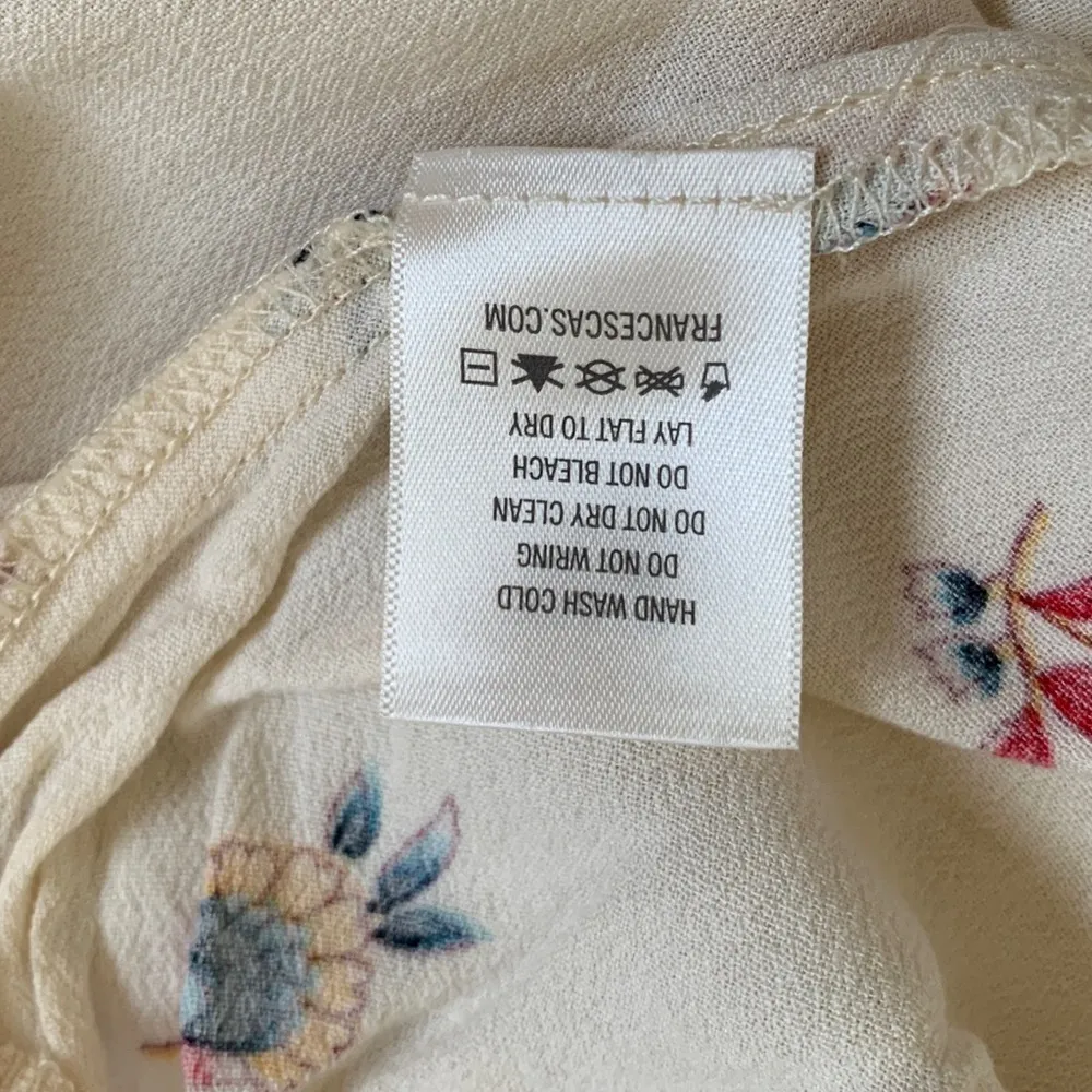 Blue Rain Peasant Boho Crochet Floral Faux Wrap Blouse Top - Image 8