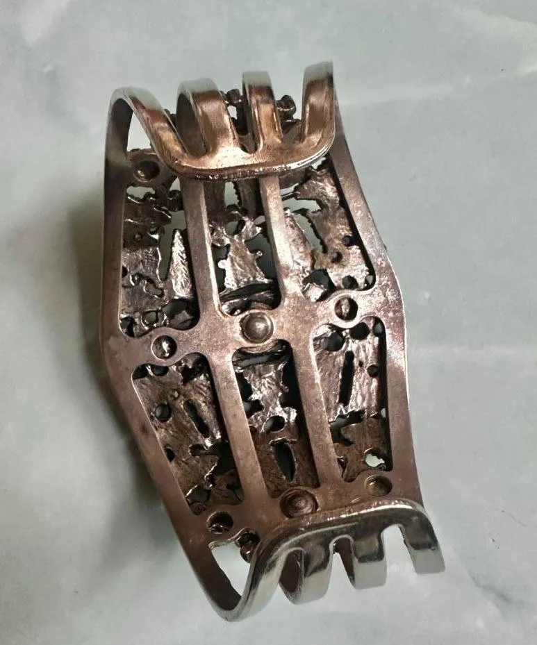 Southwestern Style Wide Cuff Bracelet Turquoise Mosaic Design Blue - Image 9