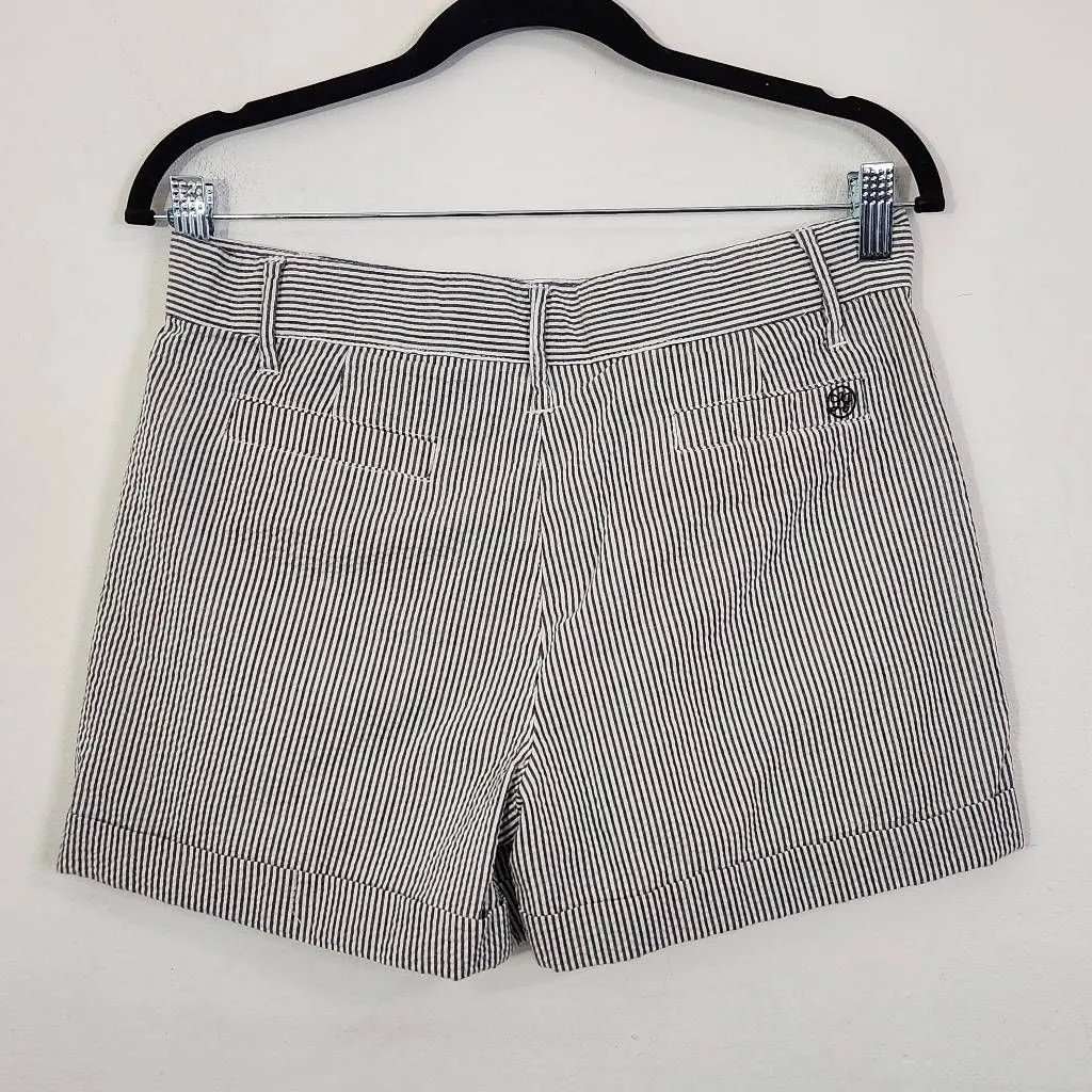 Lauren James Dark Gray and White Stripe Seersucker Shorts Size XS Preppy Shorts - Image 4