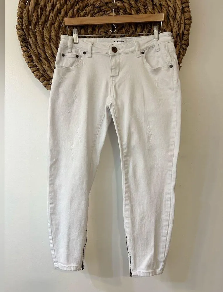 One X One Teaspoon Freebird II White Skinny Leg Jeans Size 30 - Image 3