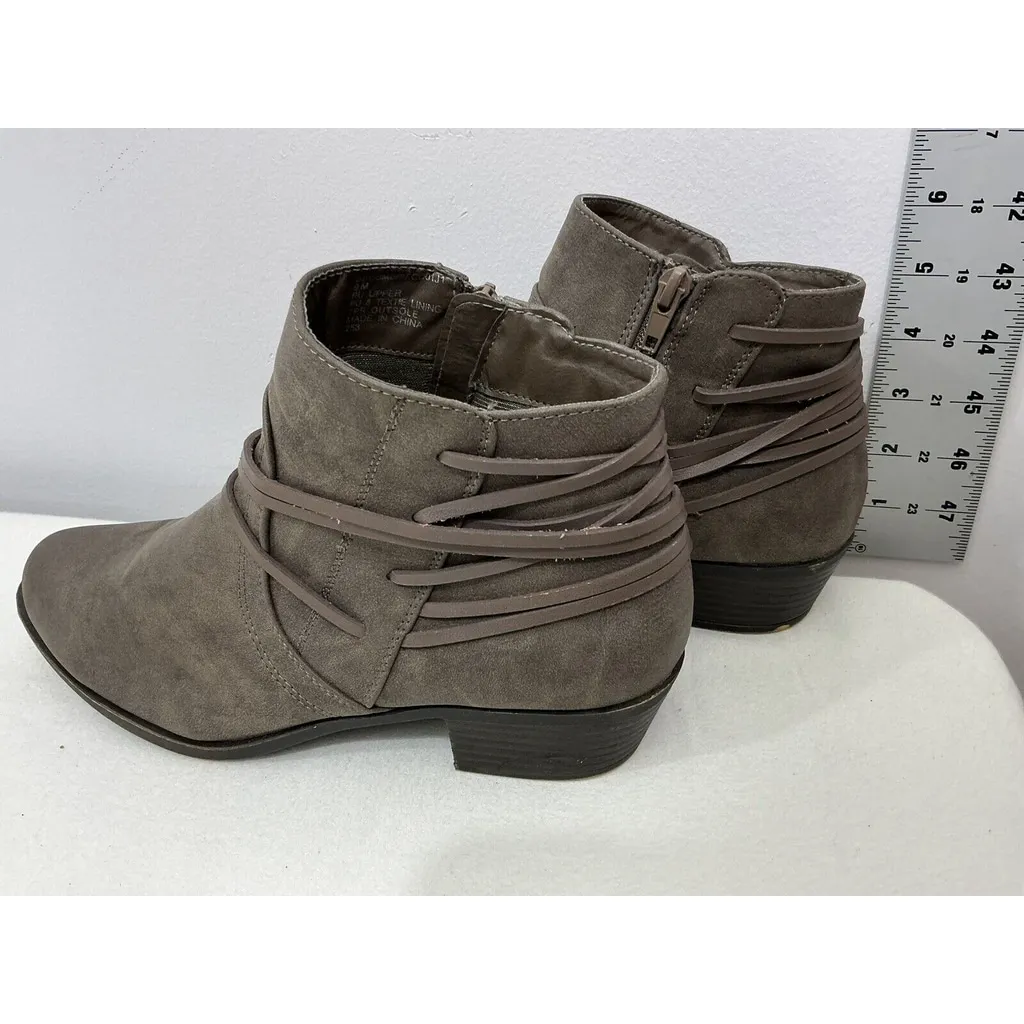 Womans Madden Girl Become Brown Full Leather Strappy Bootie Size 9 M - Image 4