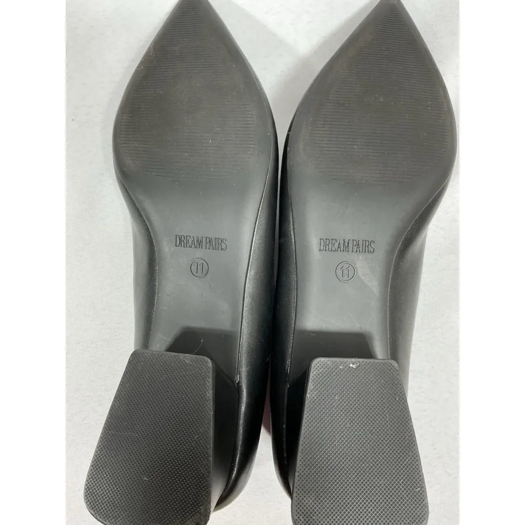 Womans New Dream Pairs Slip On Pumps Black Us 11 Eu 43 Block Heel Pointed Toe - Image 7