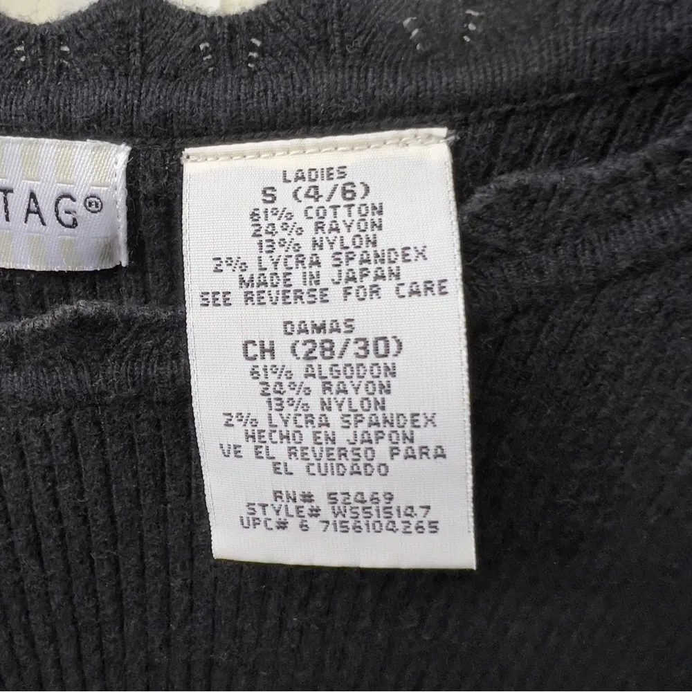 White Stag Size Small (4-6)Short Sleeve Scallop Neck Ribbed Cotton Blend… - Image 7