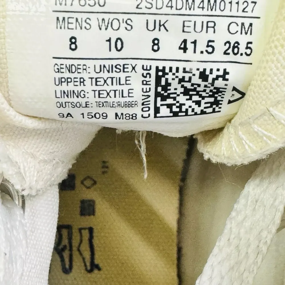 Converse Unisex Chuck Taylor All Star Hi M7650 White Shoes Sneakers Sz 8M W10 - Image 5