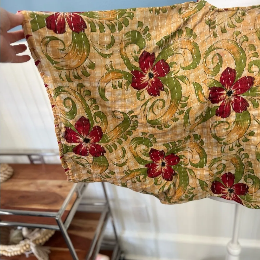 NWT Wevez Kantha Stitch Patchwork Top ~ Stunning! OSFM - Image 5