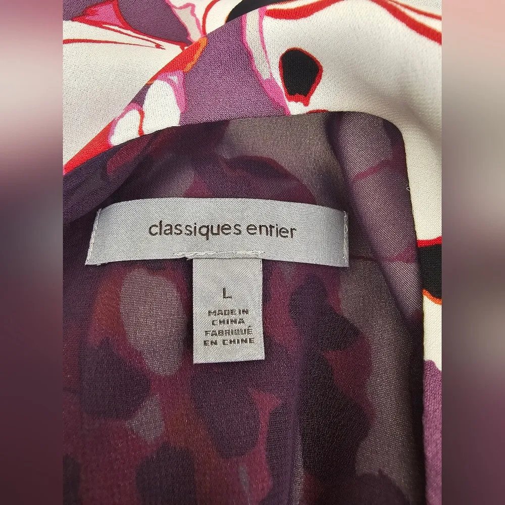 Classiques Entier Multicolored Sleeveless Graphic Silk Blouse size L - Image 4