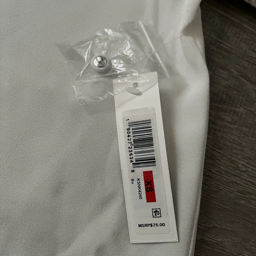 Kensie Long Sleeve Ivory Blouse Lace Women’s Size XS NWT - Image 5