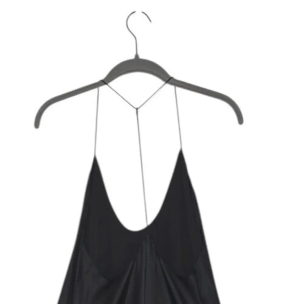 Cami NYC Y Spaghetti Strap Luxurious Romantic Minimalist Silk Slip Dress Black M - Image 6