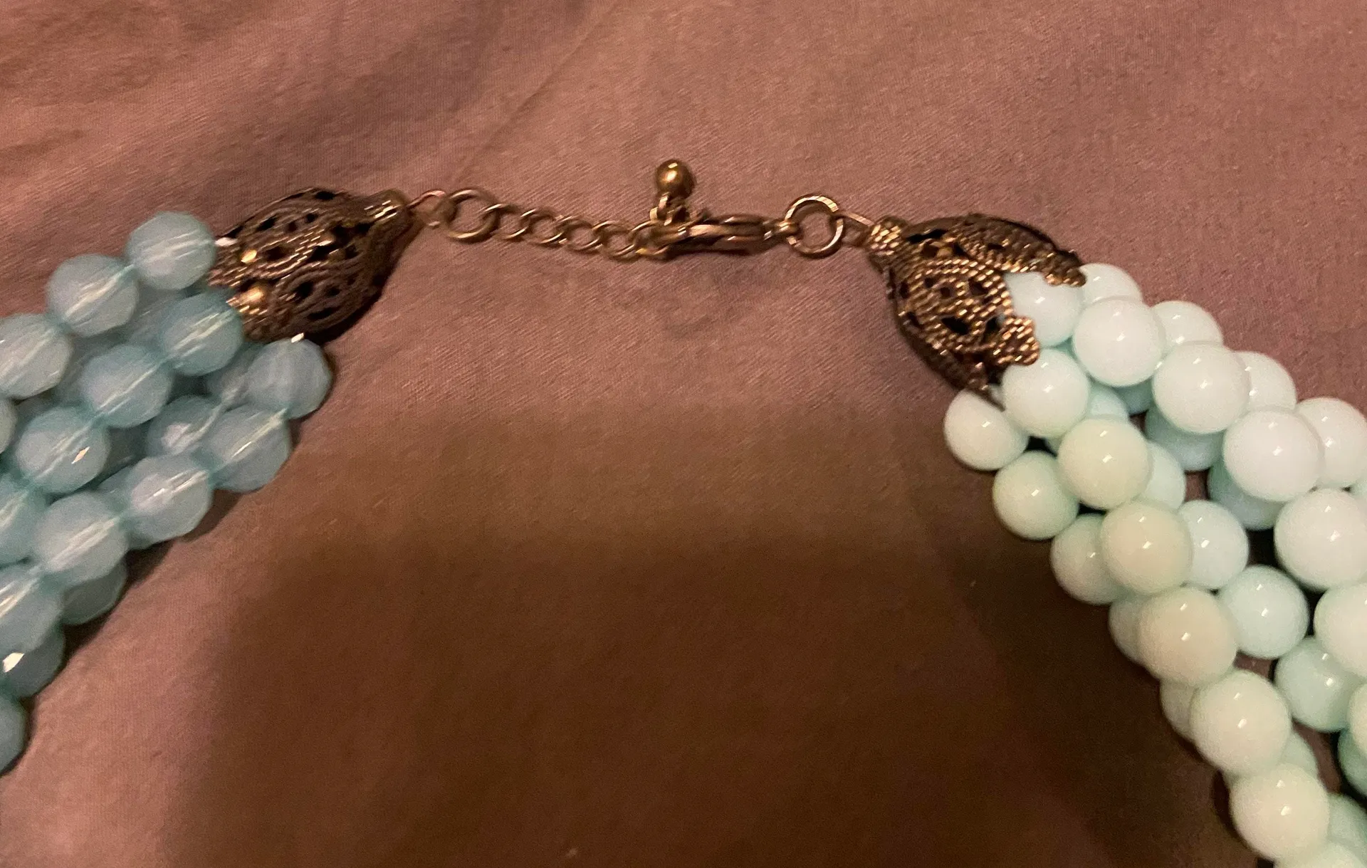 Teal Blue Statement Necklace - Image 3