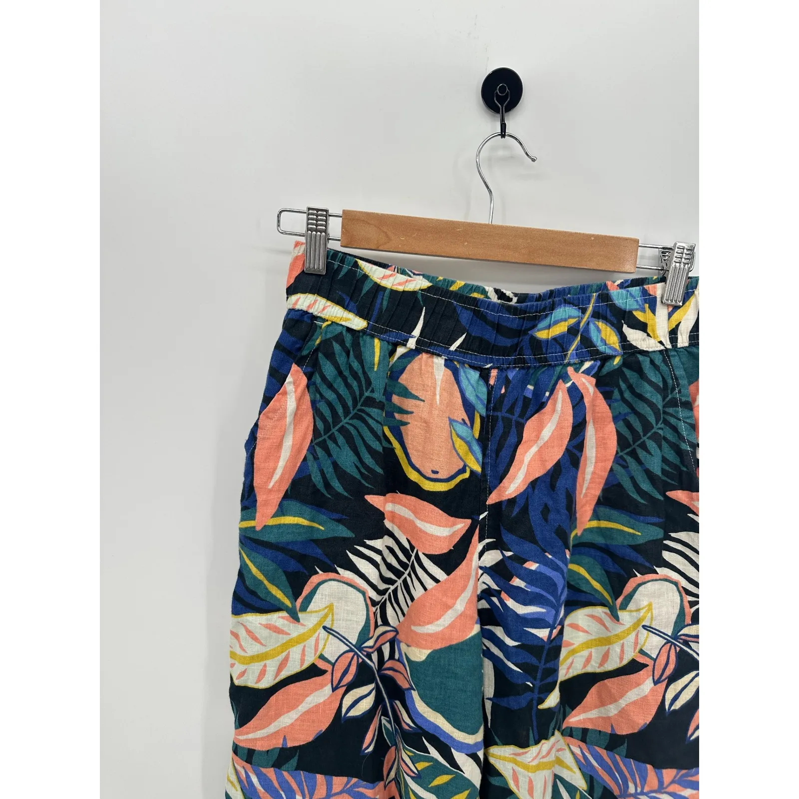 C&C California Womens Tropical Linen Wide Leg Pants Size S Stretch Resort Beach - Image 4