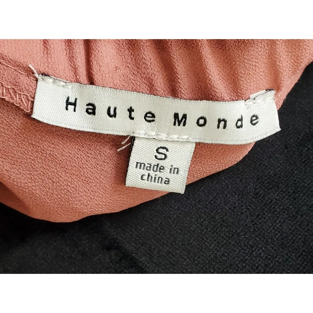 Haute Monde Womens Pink Floral Cotton Boat Neck Short Sleeve Knee Length Dress S - Image 8