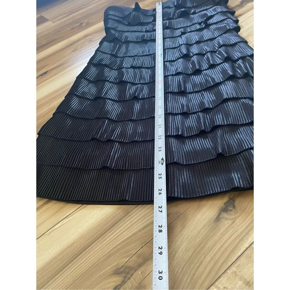 EXPRESS SEXY BLACK RUFFLED LAYERS STRAPLESS BODY HUGGING COCKTAIL EVE DRESS 6 - Image 5