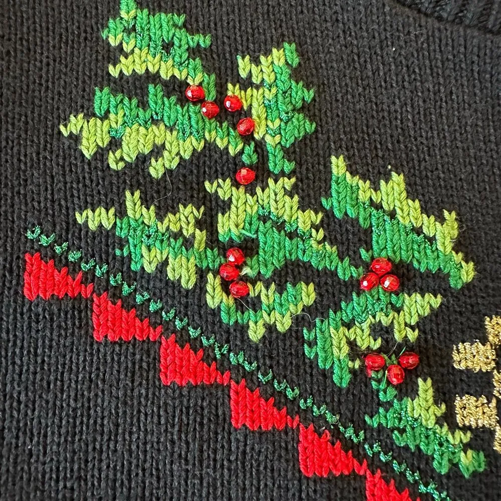 VTG Embellished Christmas Sweater - Image 5