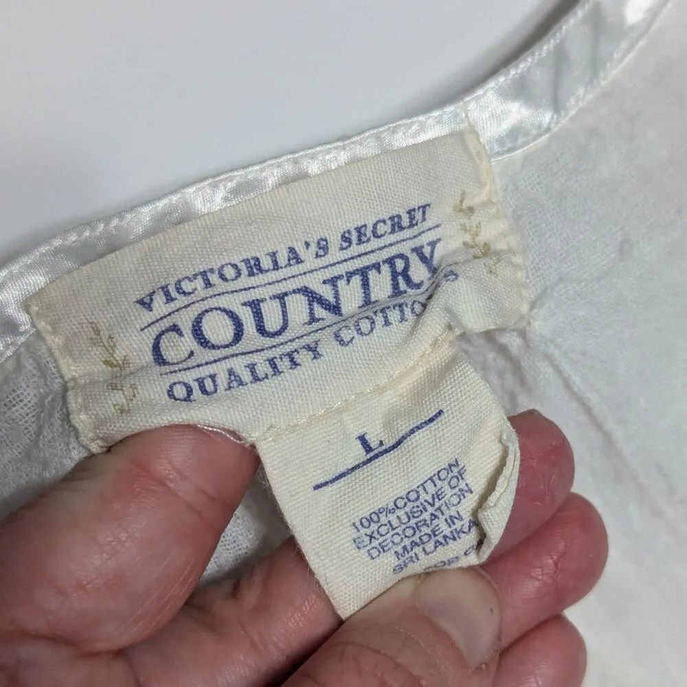 Vintage Victoria's Secret Country Quality Cottons Button Down Babydoll Top Sheer - Image 7
