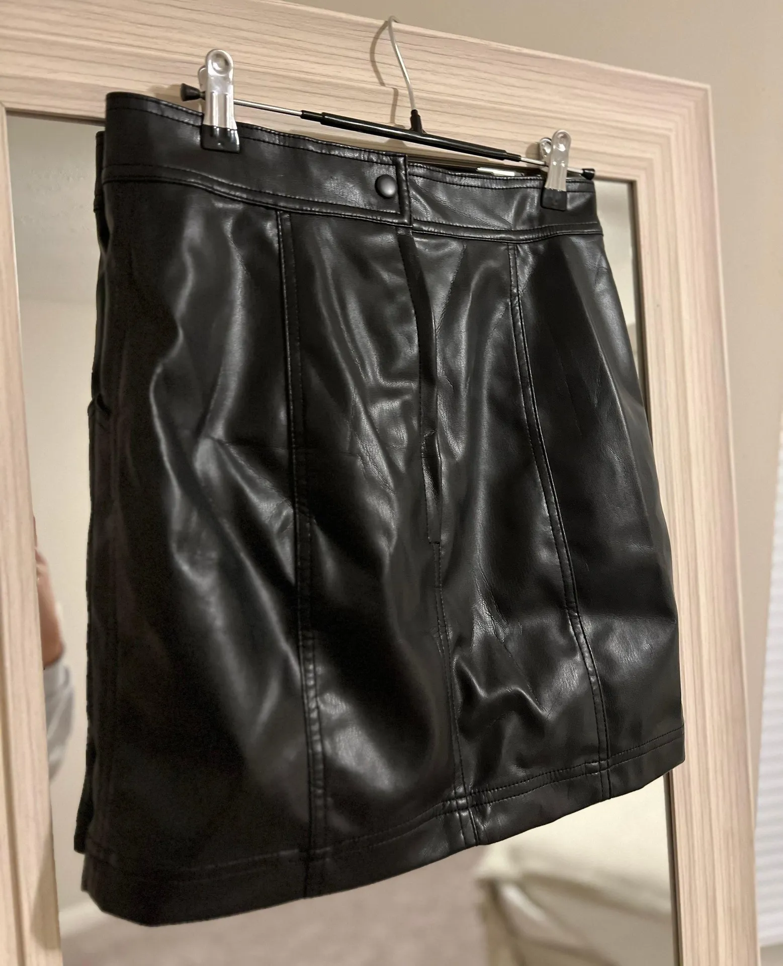 Faux Leather Mini Skirt - Image 3