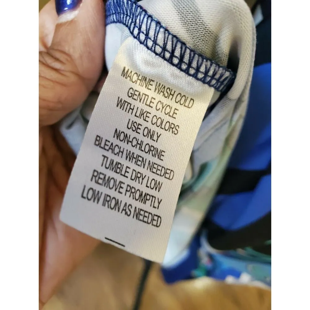 SUNNY LEIGH Dress Blue Paisley Size Large - Image 10